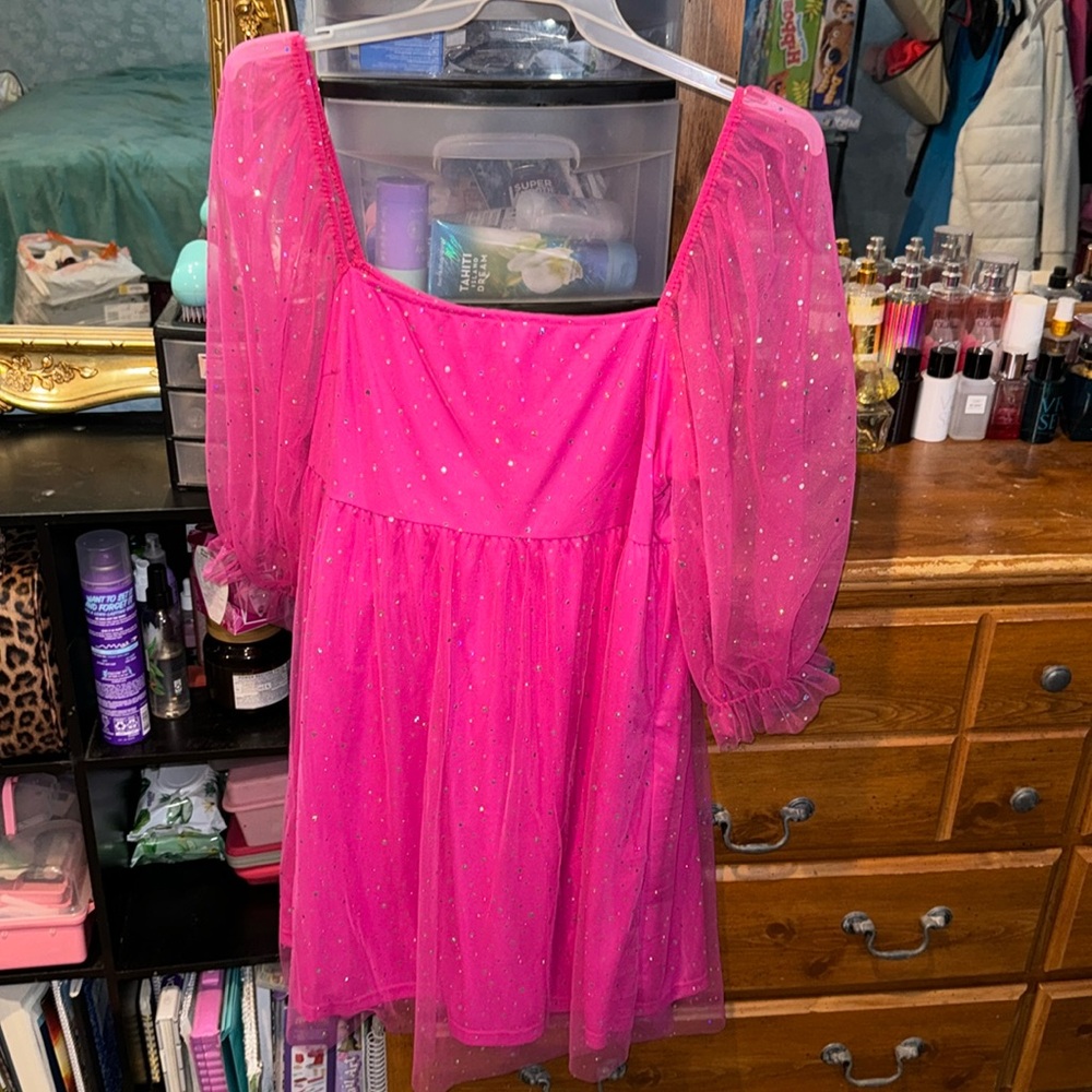 Women’s plus size sequin and tulle dress